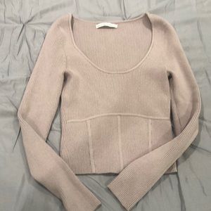 Abercrombie sweater scoop neck taupe